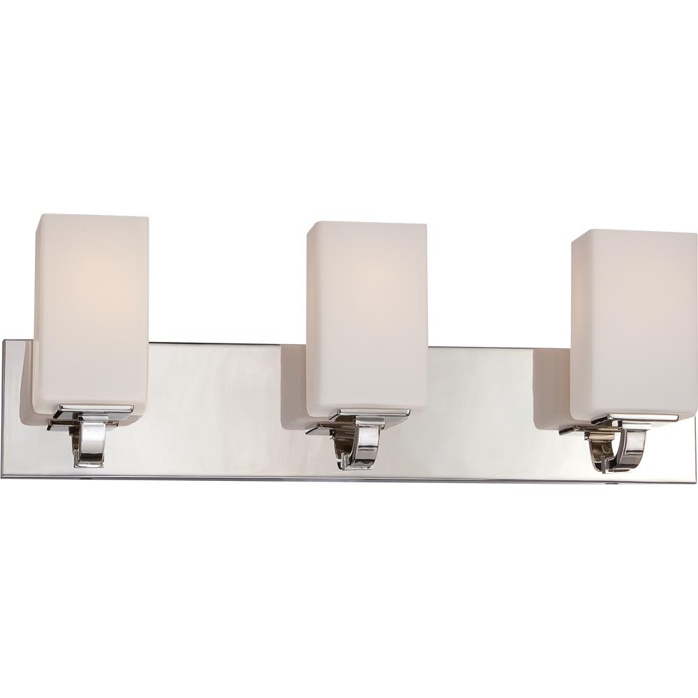 Nuvo Lighting 60/5183  Vista - 3 Light Vanity Fixture with Etched Opal Glass in Polished Nickel Finish